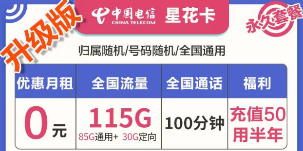 有哪些好用實惠的流量卡套餐？電信星花卡、霜花卡、海興卡|前半年0月租使用