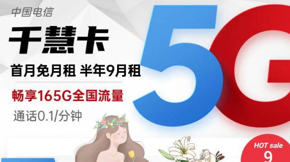 擁有超低月租超多流量的電信流量卡|9元165G千慧卡、19元175G千優卡|首月免費